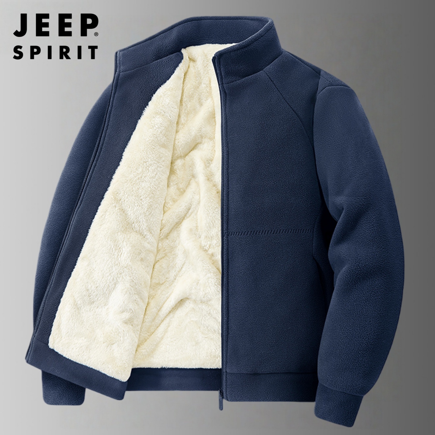 吉普加绒加厚卫衣男士冬季外套