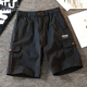 多口袋休闲运动五分裤 吉普JEEP黑色工装 纯棉宽松5分裤 男夏季 短裤