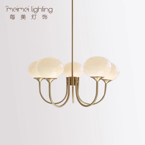每美法式奶油风客厅餐厅玻璃吊灯