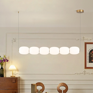 法式奶油风轻奢高级感书房茶室餐厅吧台吊灯一字长条灯2025新款