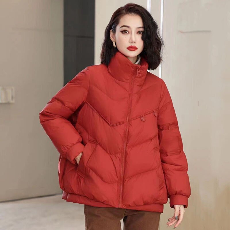 轻薄型高级感羽绒服冬季女装鸭绒短款大码宽松显瘦保暖女士小香风