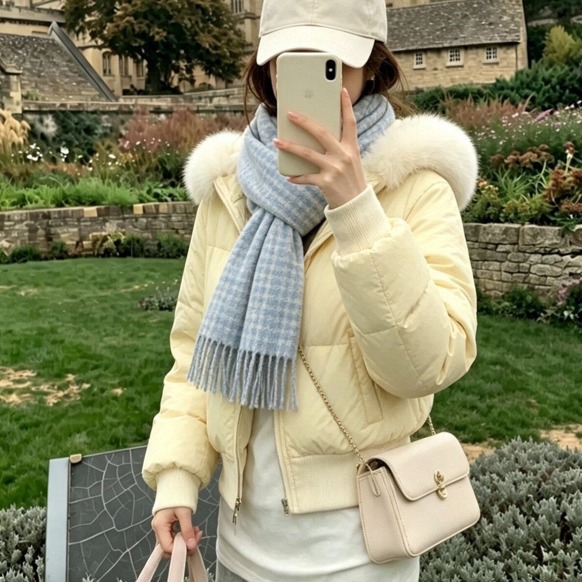 甜美韩系短款大毛领加厚女棉服