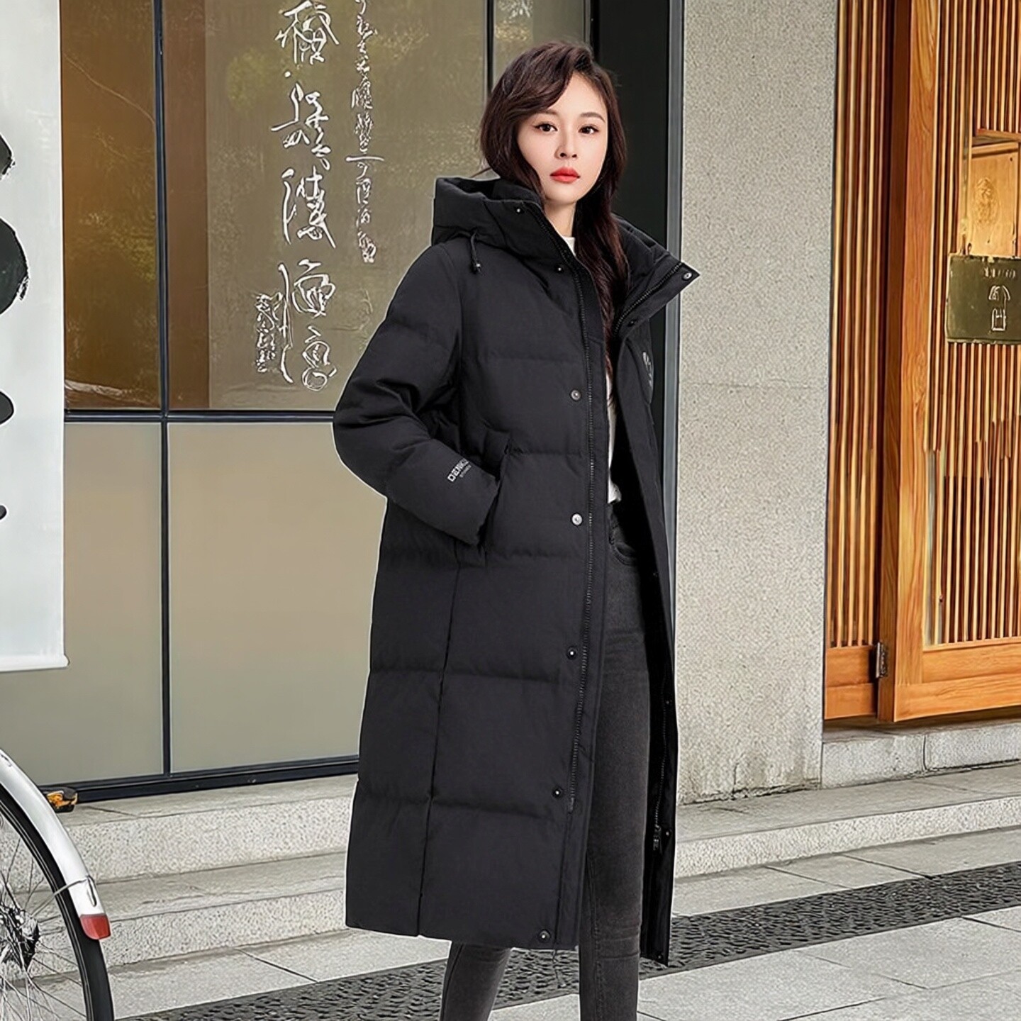 情侣大码过膝户外极寒羽绒服