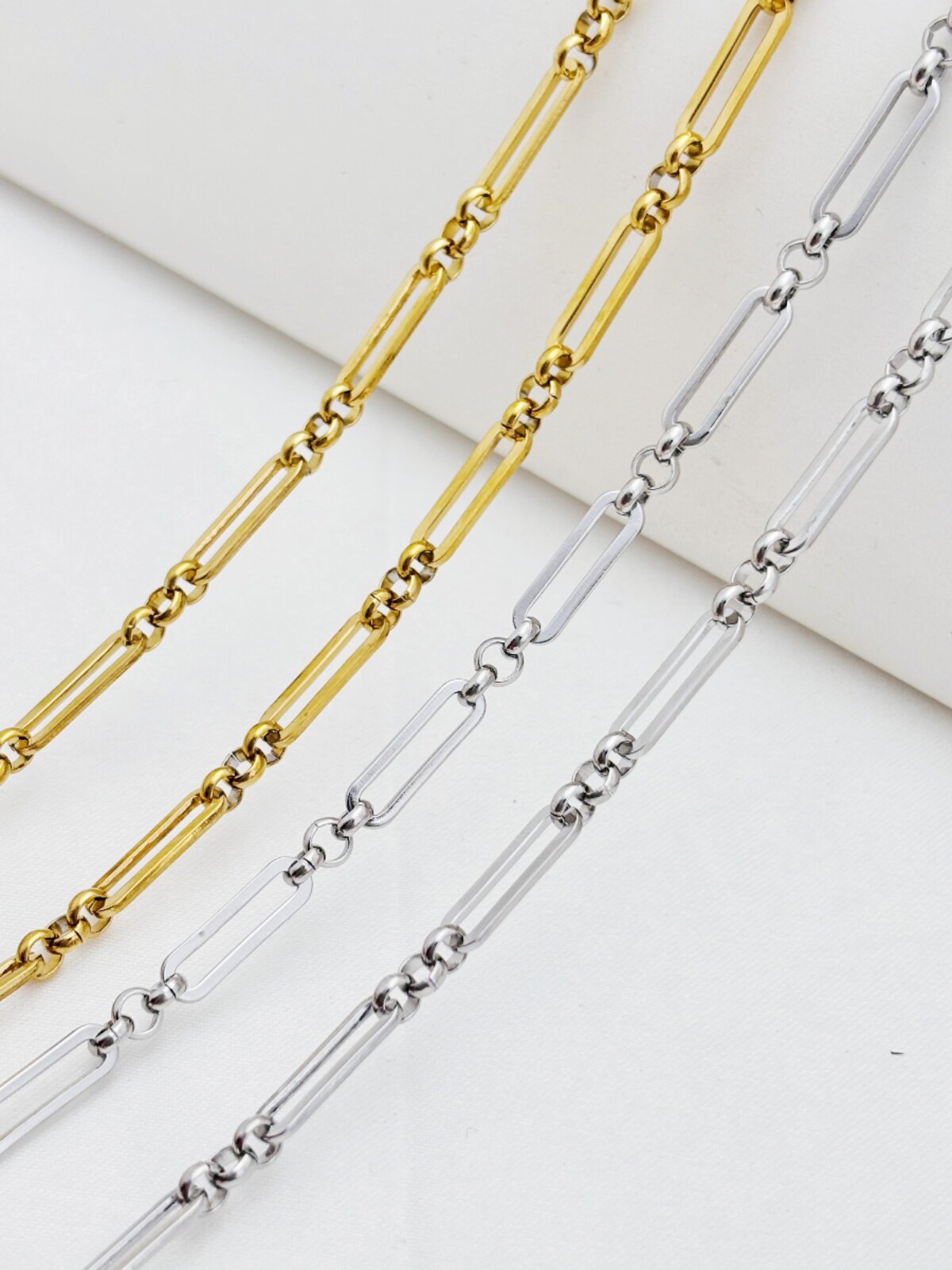 NEW STAINLESS STEEL LONG SMALL HOOP CHAIN FASHION HANDMADE CHAIN DIY NECKLACE BRACELET HIPSTER JEWELRY GEOMETRIC TITANIUM STEEL CHAIN