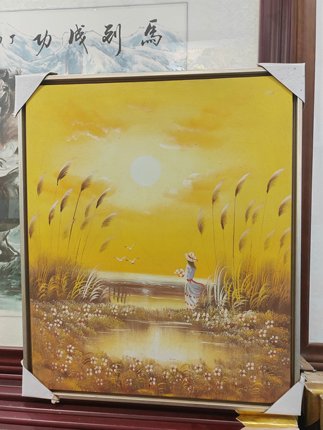 纯手绘花卉风景油画 家居装饰挂画送礼精品 配现代油画框简易轻奢