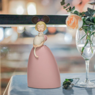 可米生活白夜童话新品薄云的猫创意客厅装饰摆件雕塑艺术品礼品