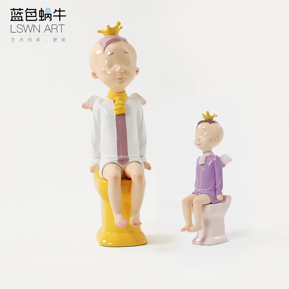 蓝色蜗牛我真的是天使摆件