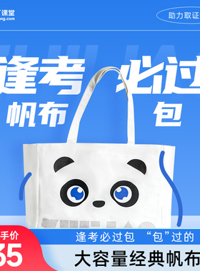 逢考必过帆布包】之了课堂休闲百搭上班通勤单肩包大容量加厚手提袋马勇周边上课定制袋白色简约女士手拎包高级质感多功能便携文艺