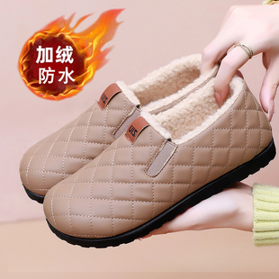 老北京布鞋女棉鞋冬季加绒加厚保暖豆豆鞋防滑妈妈鞋防水懒人棉鞋