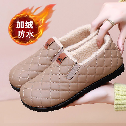 老北京布鞋女棉鞋冬季加绒加厚保暖豆豆鞋防滑妈妈鞋防水懒人棉鞋