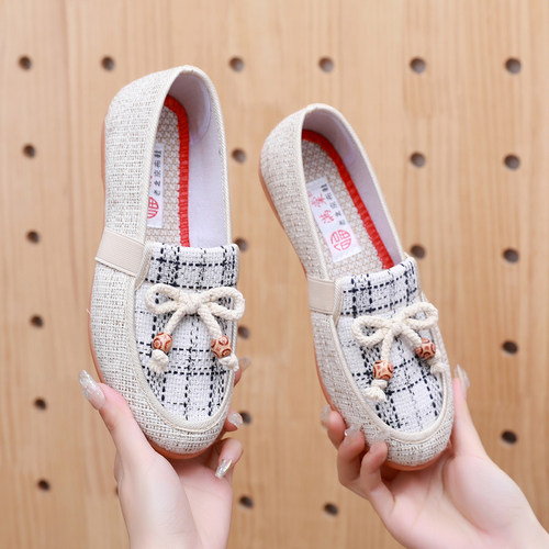 平底蝴蝶结休闲老北京布鞋