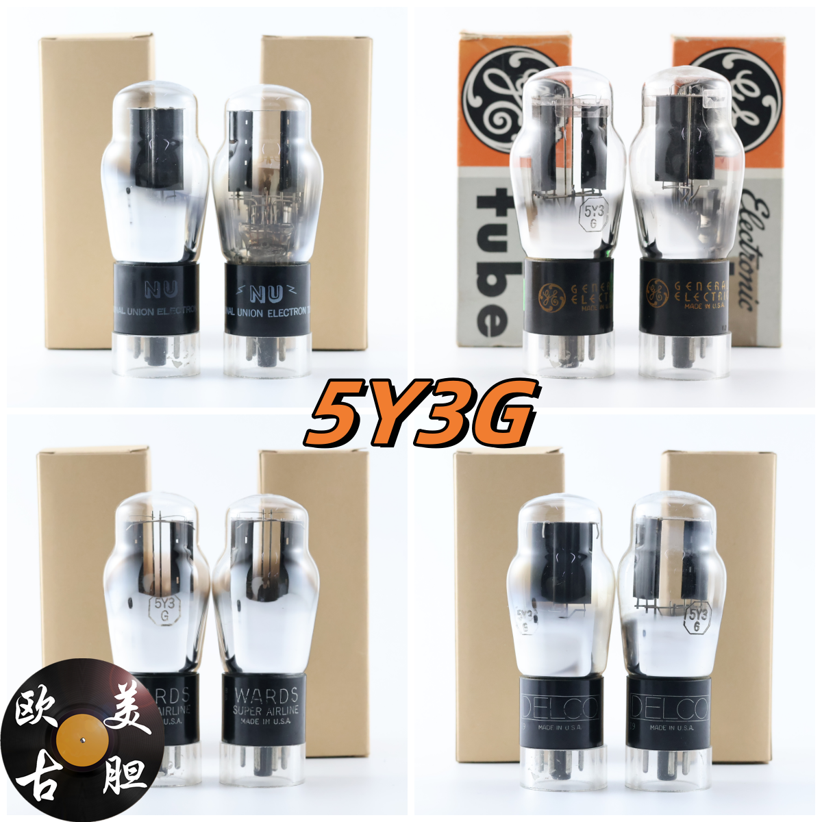 配对全新美国NU/Silvertone 5Y3G/5Z2P/U50/GZ30带D环5y3g电子管