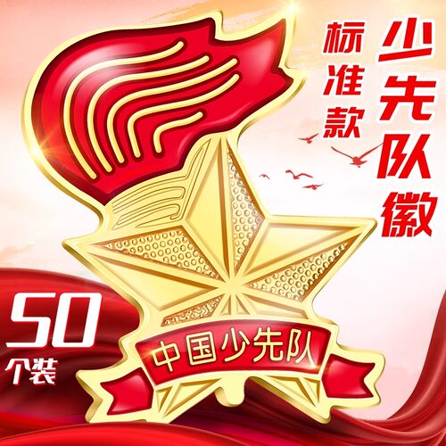少先队队徽火炬别针磁扣徽章