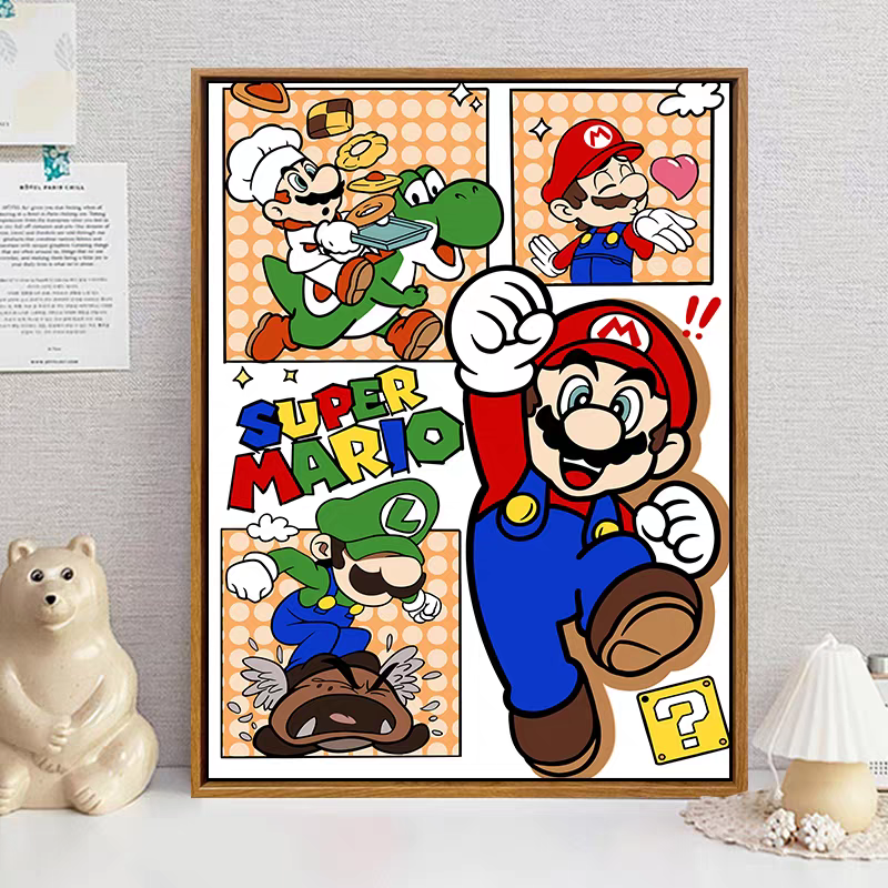超级马里奥十字绣新款卡通治愈趣味线绣客厅卧室手工diy简单自绣