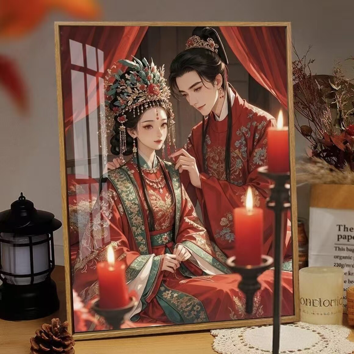 国风新婚情侣十字绣新款古风高颜值结婚礼物线绣客厅婚房diy刺绣