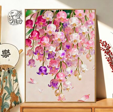 唯美铃兰花十字绣新款高颜值清新花卉线绣客厅餐厅手工绣diy小件