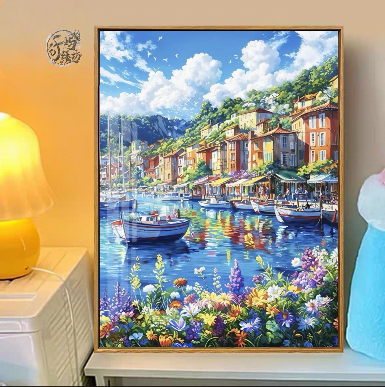 海边童话小镇十字绣新款高颜值欧式风景线绣客厅玄关diy手工刺绣