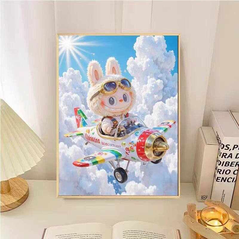 拉布布飞行员十字绣新款卡通治愈可爱线绣客厅儿童卧室手工绣diy