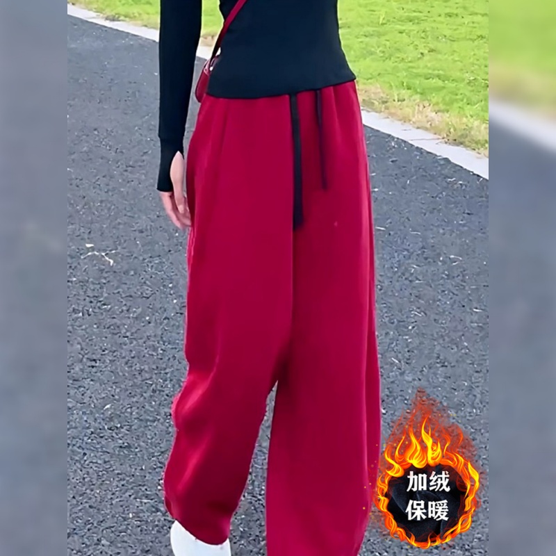 流行爆款加厚弯刀裤阔腿运动卫裤