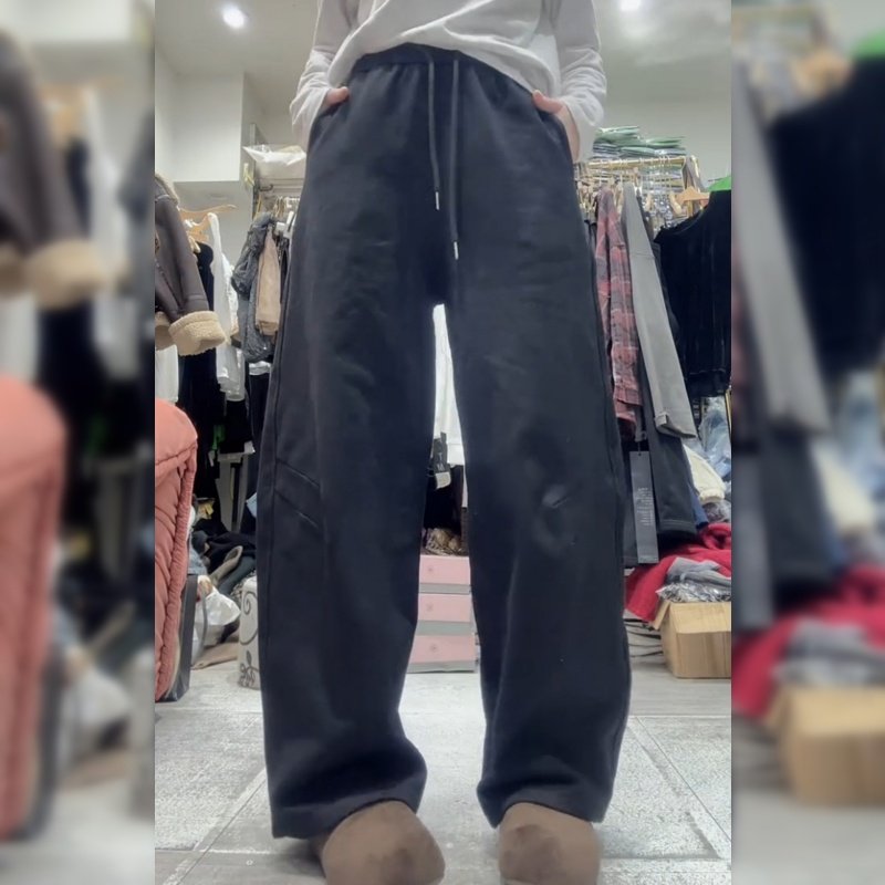 加绒弯刀裤女2026新款运动裤秋冬加厚阔腿卫裤香蕉镰刀裤宽松休闲,女装/女士精品,休闲裤,淘宝优惠券,粉丝福利购,淘宝优惠卷