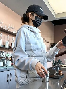 拼接显瘦新款羽绒棉服秋冬季轻薄款排骨棉袄夹短款棉外套女款