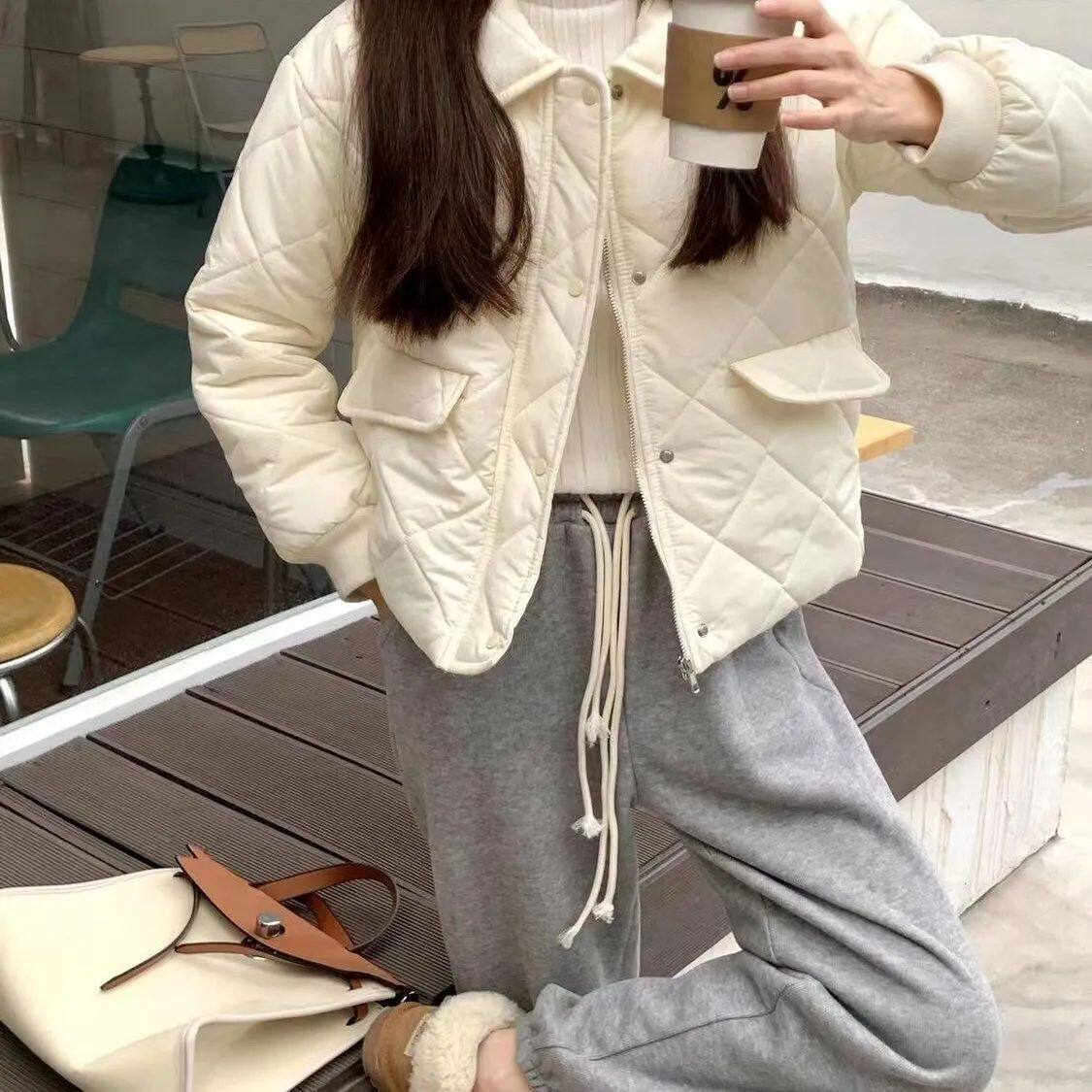 冬季小个子轻薄短款日系棉服女