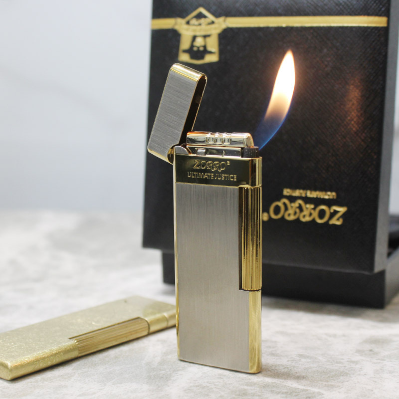 佐罗金属明火超薄便捷充气打火机
