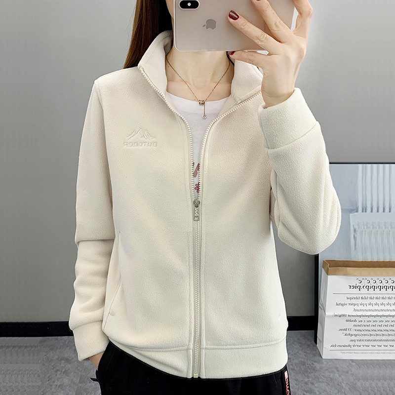 户外女装抓绒衣加绒开衫外套