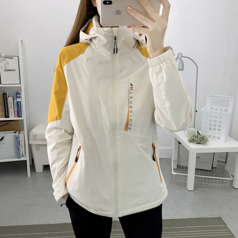 加棉冲锋衣男女加厚登山棉服