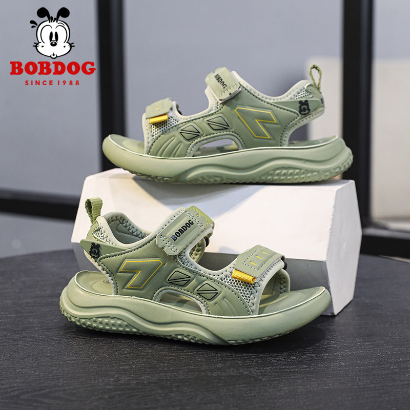 巴布豆男童凉鞋2026新款露趾小学生软底时尚防滑儿童速干沙滩鞋