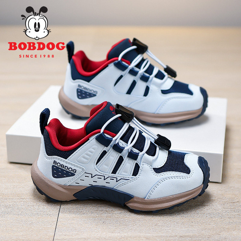 巴布豆男童运动鞋春秋季网面透气跑步鞋防滑多功能儿童羽毛球鞋子