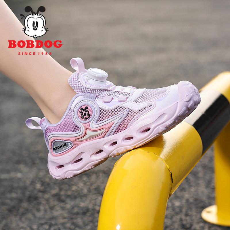 巴布豆女童鞋子2026新款夏季镂空单网透气大网眼速干儿童运动鞋