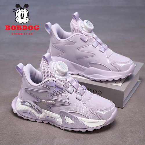 巴布豆女童运动鞋秋冬季皮面防水