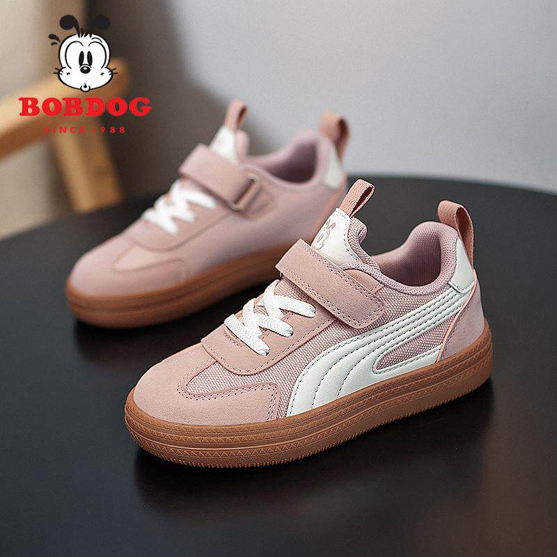 巴布豆女童板鞋2026新款春秋季网面透气防臭儿童软底德训休闲鞋子