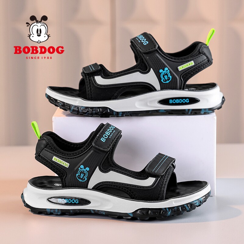 巴布豆儿童沙滩鞋2026夏季新款露趾中大童防滑时尚男童速干凉鞋