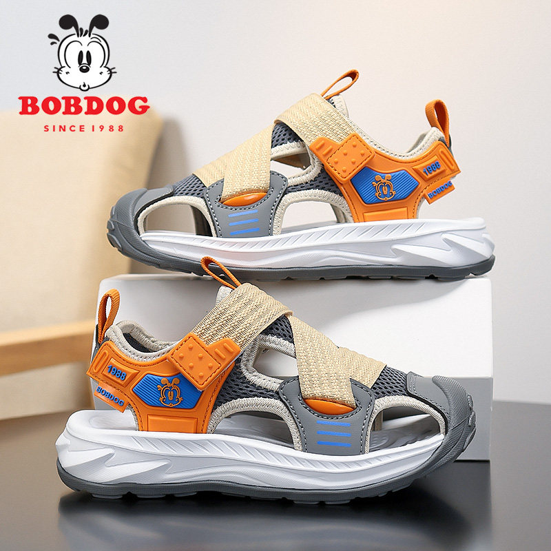 巴布豆小男孩凉鞋2026新款夏季包头防踢中大童软底防滑儿童沙滩鞋