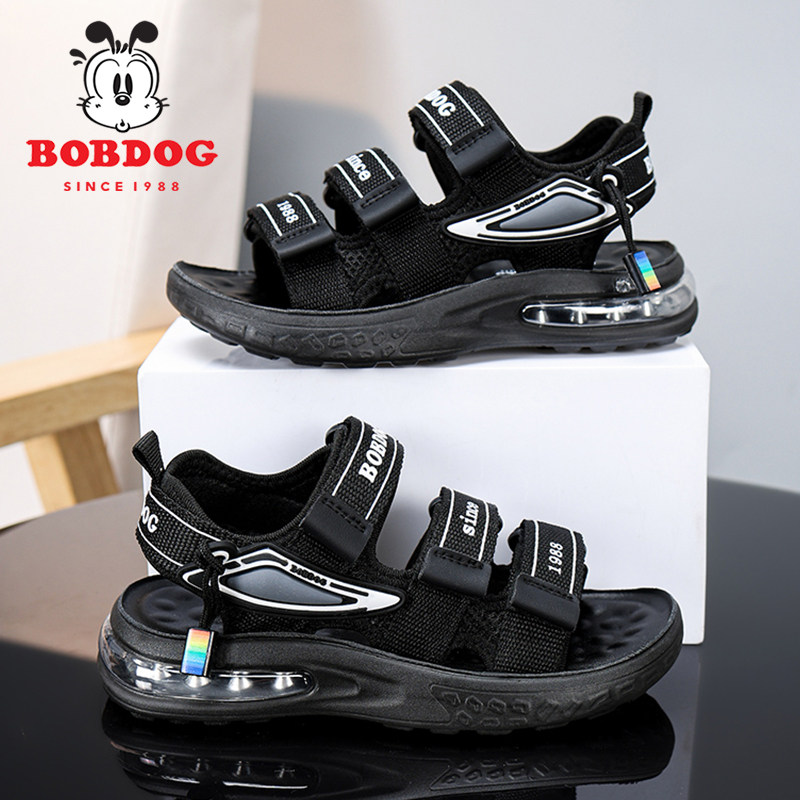 巴布豆儿童时尚凉鞋2026夏季新款小学生露趾防滑气垫男童沙滩鞋