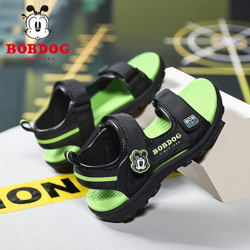 巴布豆儿童凉鞋夏季2026新中大童男孩防滑露趾防臭时尚男童沙滩鞋