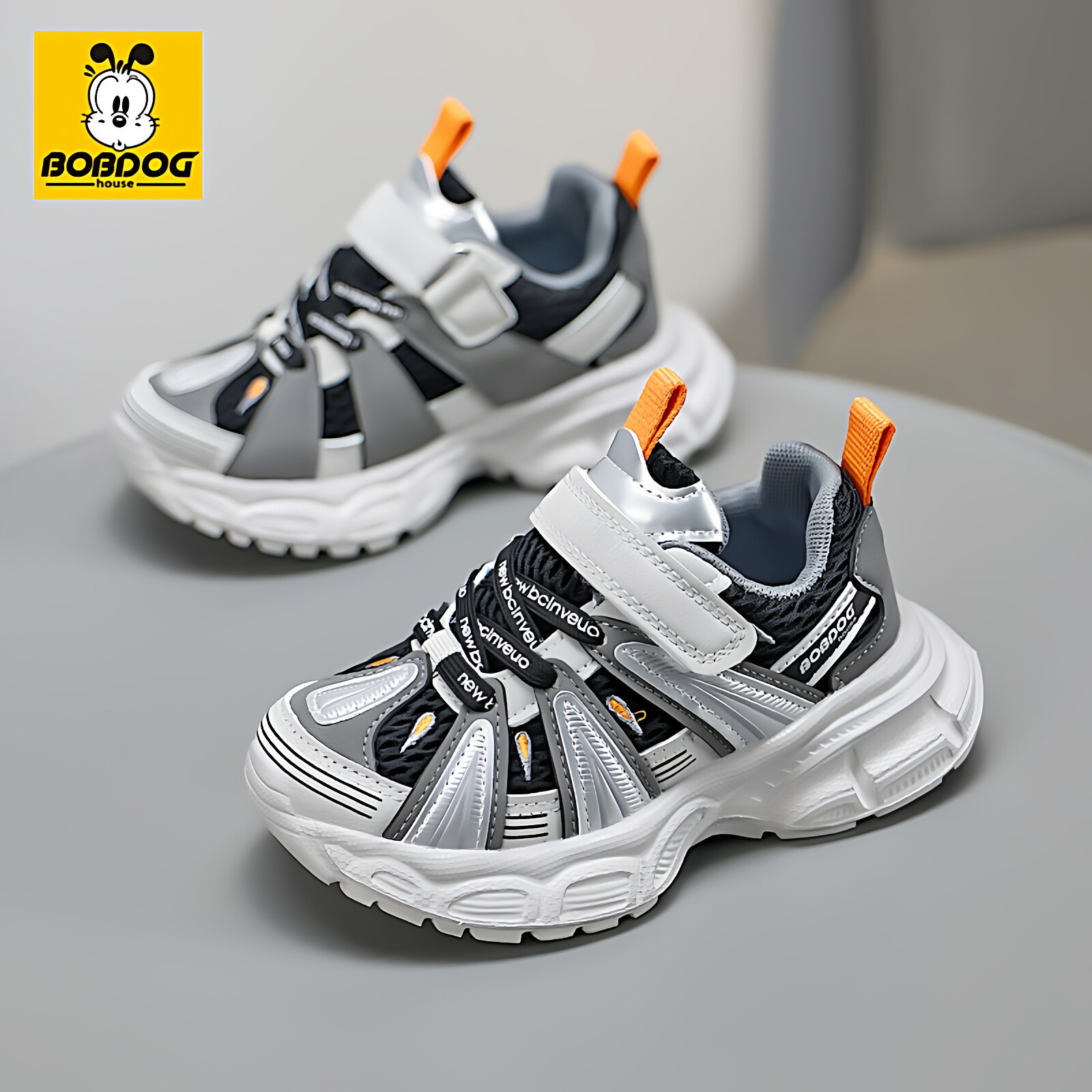 巴布豆儿童运动鞋2026新款春秋季男童网面透气防臭轻便女孩老爹鞋