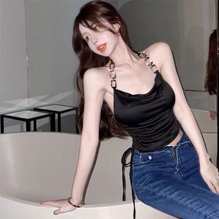 纯欲风性感辣妹挂脖小吊带背心女夏季高腰内搭外穿短款上衣ins潮