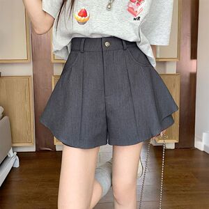 夏季韩版高腰A字西装阔腿裙裤