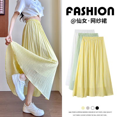 黄色格子显瘦半身裙春夏新款