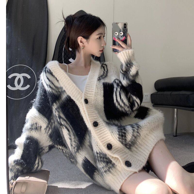 慵懒风chic复古毛衣外套女