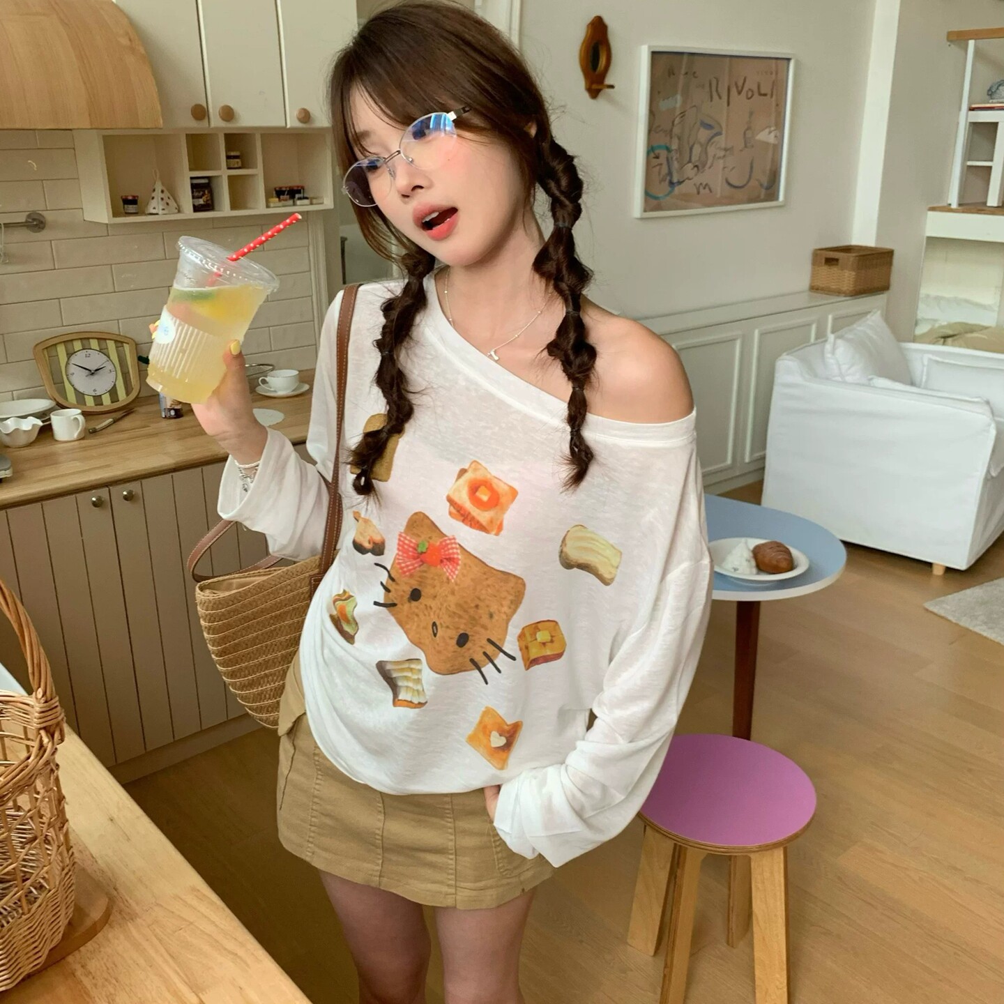 夏季可爱猫咪防晒长袖T恤女