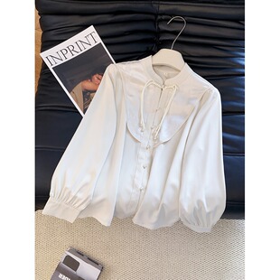 新中式盘扣国风长袖雪纺衬衫女春季2026新款春装配马面裙上衣洋气