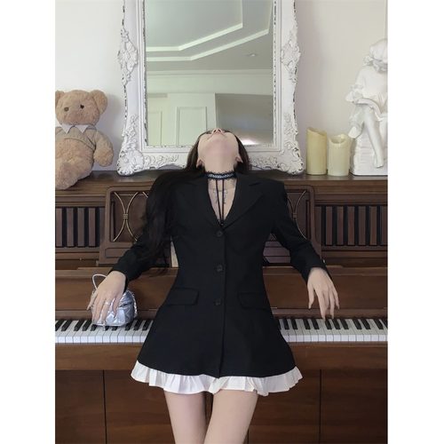 甜酷辣妹小香风西装上衣连衣裙