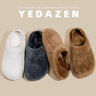 一脚蹬羊羔毛毛鞋女外穿厚底可爱内增高勃肯鞋冬季加绒保暖棉单鞋