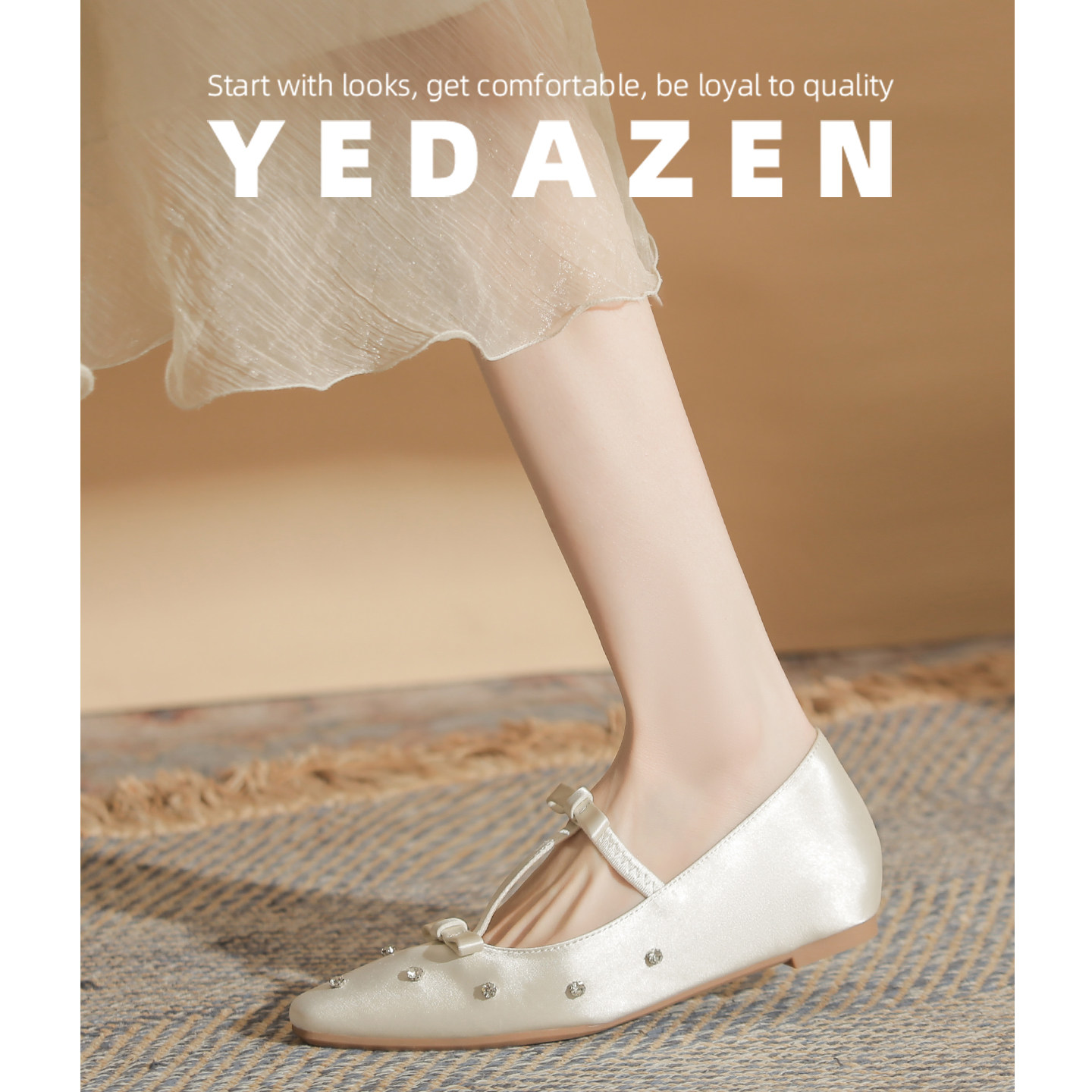 白色玛丽珍内增高蝴蝶结平底单鞋女2026新款配裙子小码水钻高跟鞋