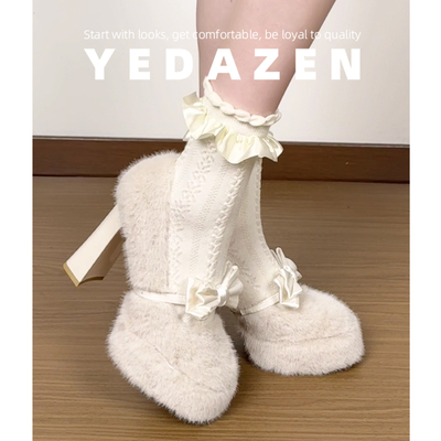 白色毛毛鞋女外穿高级感2025新款