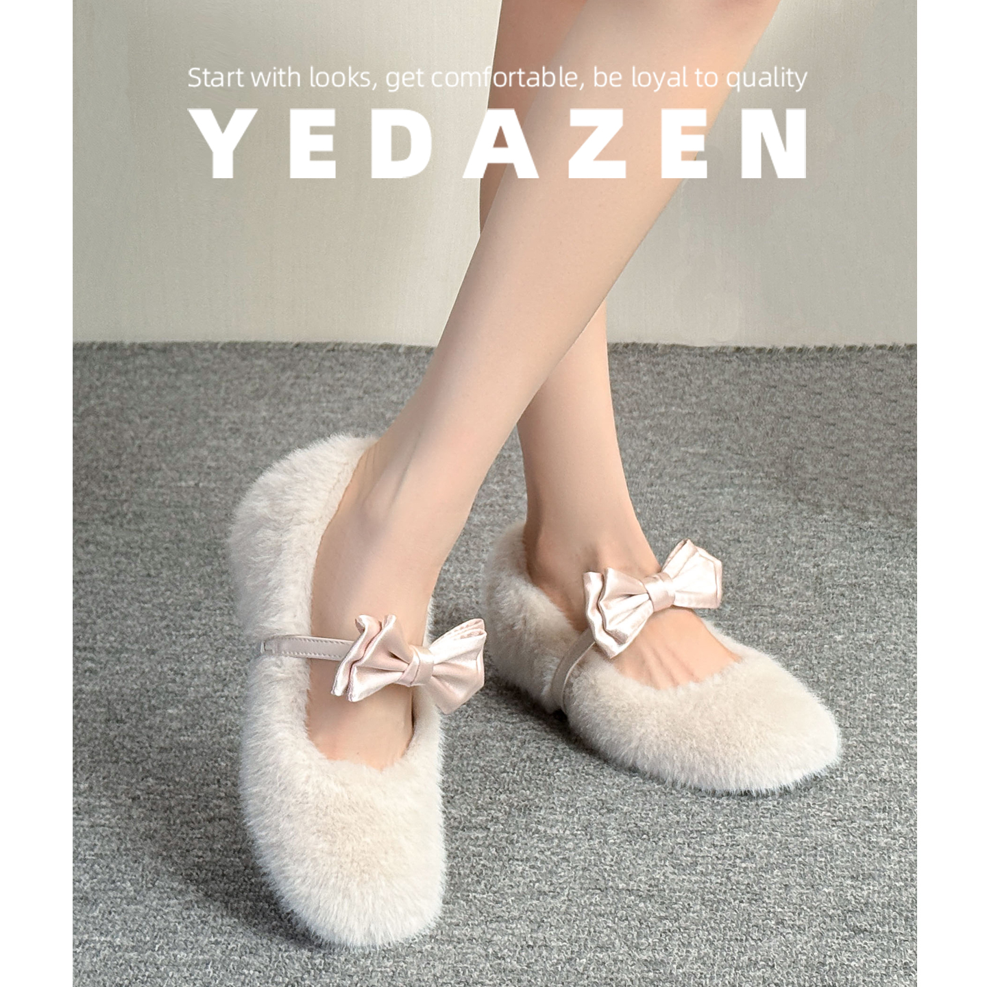 内增高玛丽珍鞋女白色毛毛鞋外穿